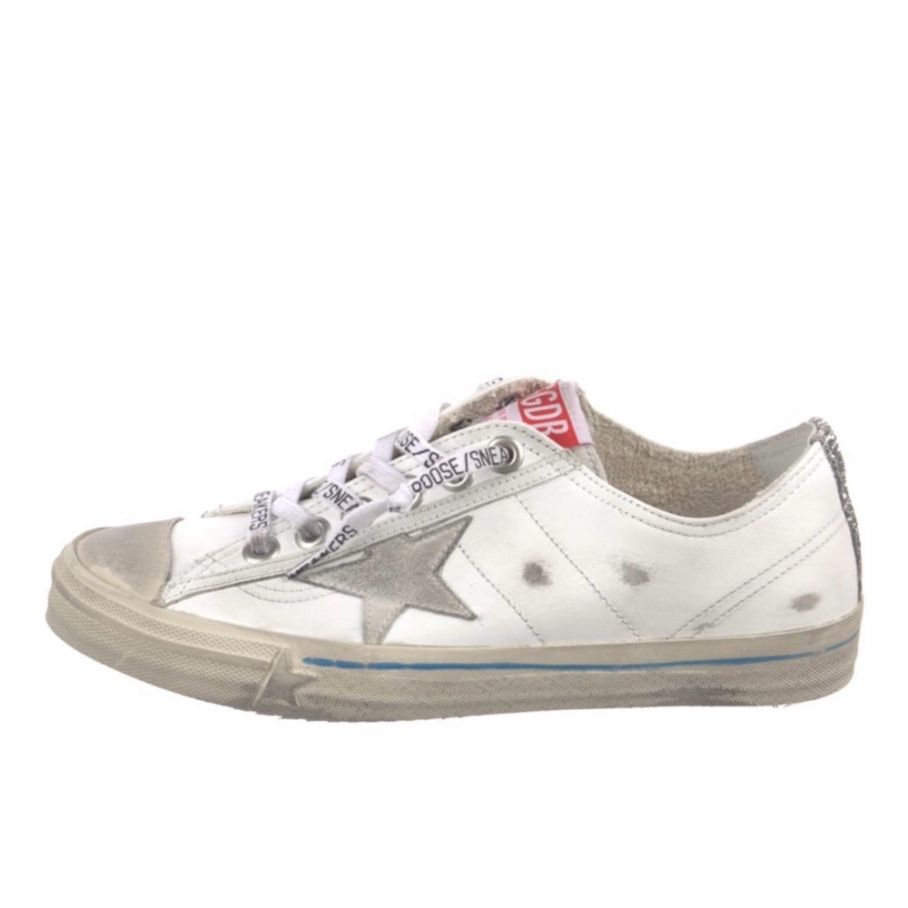 Golden Goose VStar white leather Sneakers with Gray suede Star 37